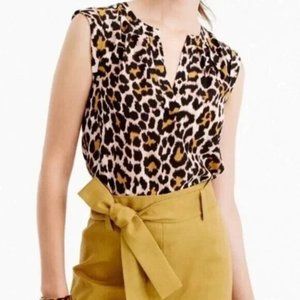 J.Crew // Leopard Print Silk Blouse